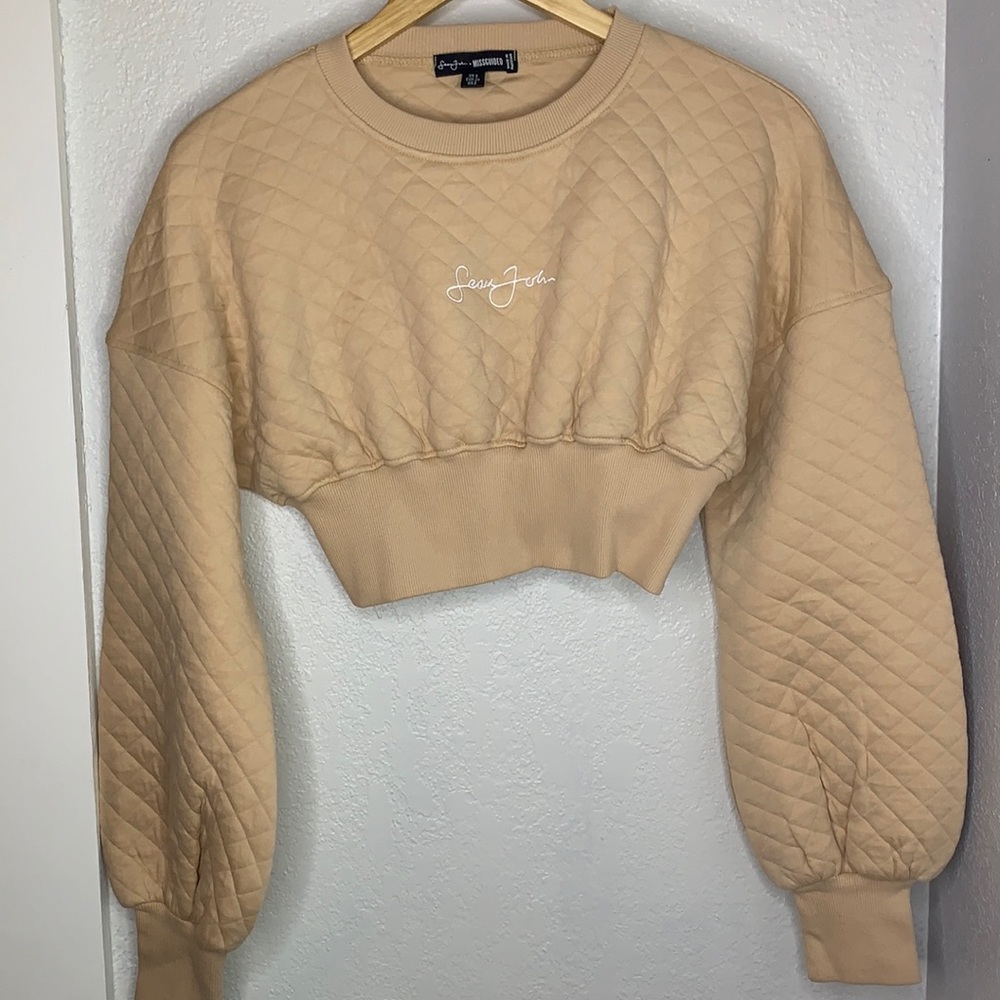 Sean John Missguided quilted croppped sweatshirt